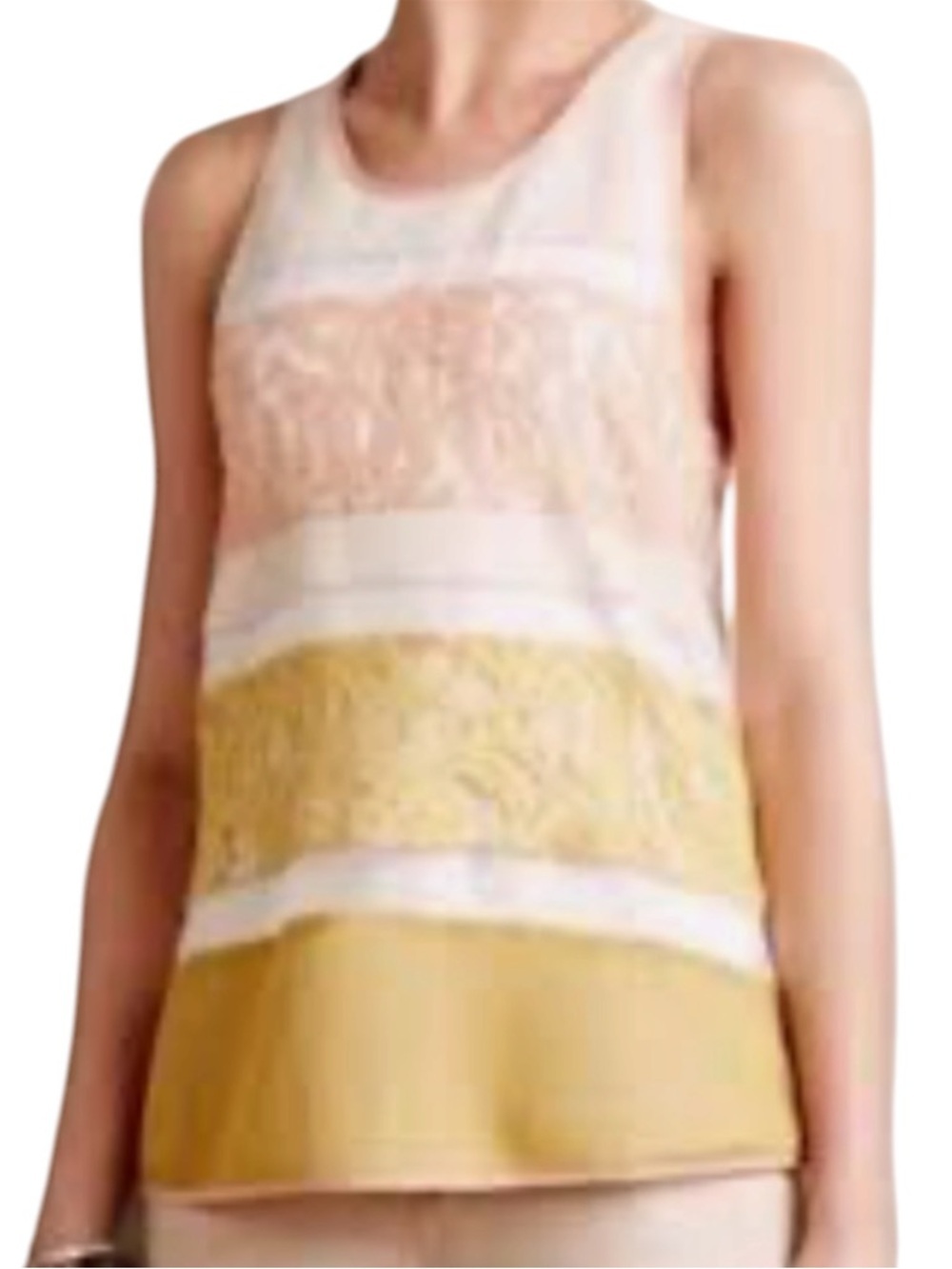 Sunday in Brooklyn Stylish colorful lace striped colorblock sleeveless tank top